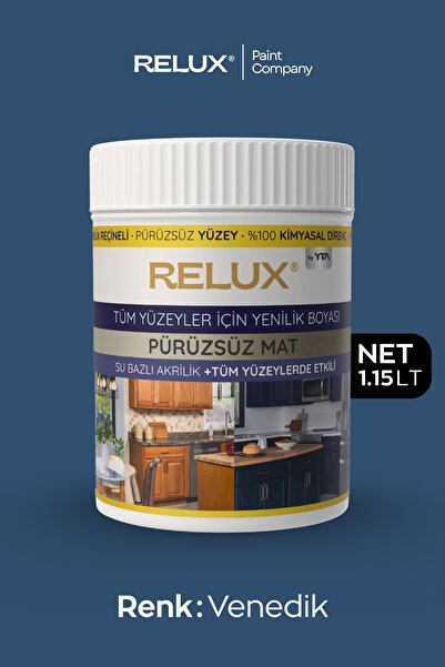 Relux Paint Çok Amaçlı Saf Akrilik Dönüşüm Boyası – Ahşap, Fayans, Metal, Cam, Plastik, Su Bazlı 1.15LT