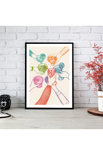 woodsia Tablou cu poster din lemn MDF cu aspect de cadru dintr-o bucată KCMD ...