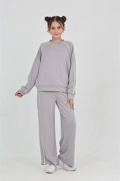 RAPAPA Girls Oversize Casual Long Sleeve Tracksuit Set 7085 Gray