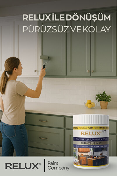 Relux Paint Çok Amaçlı Saf Akrilik Dönüşüm Boyası – Ahşap, Fayans, Metal, Cam, Plastik, Su Bazlı 1.15LT