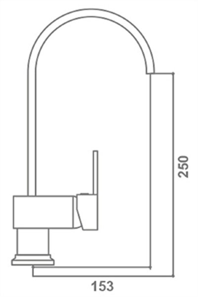 Trade Bazaar Angled Swan Sink Faucet 10.01.300 – 360 °   Stylish and Ergonomic Kitchen Faucet with Swivel Spout |   Bright K