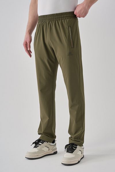 Shooter Sportswear Men's Zippered Khaki Three-Pocket Draped Comfortable Fit Classic Leg Sweatpants