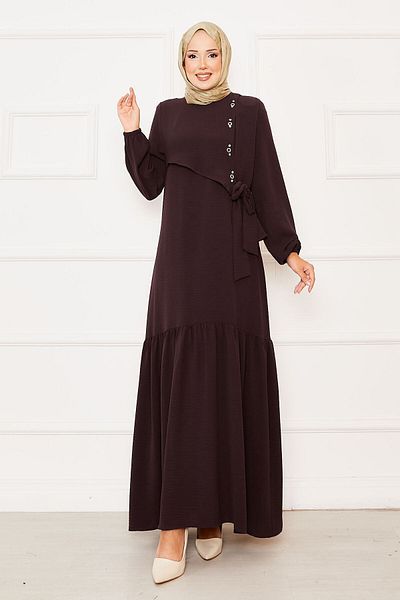 EBRUTESETTÜR Front Tie Dress with Aller and Stone Detail