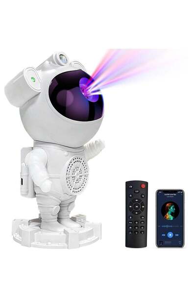 Generic Astronaut Galaxy Projector Bluetooth Speaker White Noise Star and Moo...