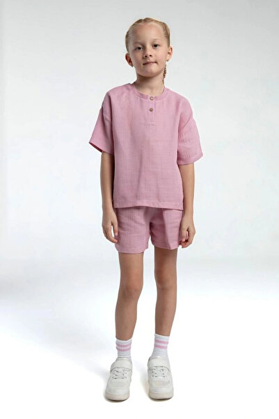 Rolypoly Girl's Shorts Set Muslin Woven Fabric