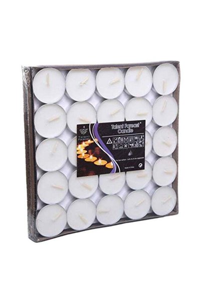Generic 50-Piece Tea Light Scented Candle Set White 7x7inch