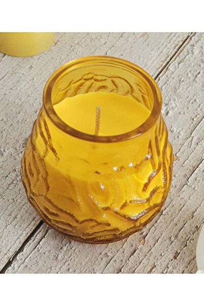 Generic Citronella Glass Jar Candle - Yellow | Mosquito Repellent Candle with...