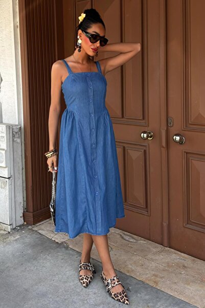 Genel Markalar Korsaj Detaylı Midi Elbise