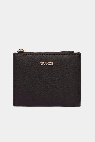 Grande Women's Genuine Leather Snap Fastener Zipper Wallet