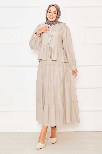 EBRUTESETTÜR Baby Collar Front Lace Skirt Suit