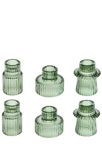 Generic Glass Candle Holder 6Pcs for Pillar Candles, Tealight Candles Holders, Candlestick Holders for Wedd
