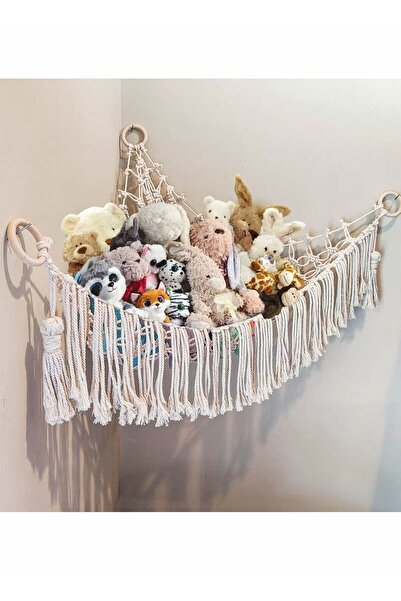Generic Stuffed Animal Toy Hammock Macrame with Light Corner Toy Corner Hammo...