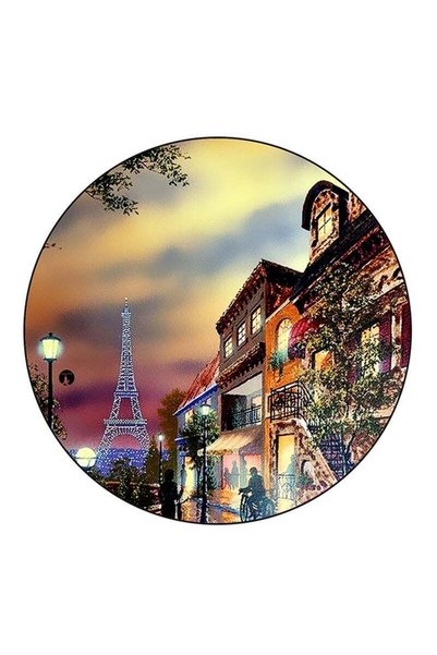 Generic Paris Printed Fridge Magnet Round Multicolour