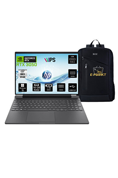 HP Victus Gaming 15-FA2704NT Intel Core i5 13420H 16GB 1TB SSD RTX3050 Wın11 15.6" + Boz Çanta