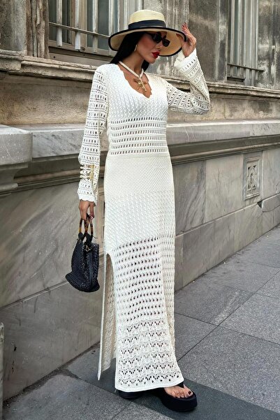 Lijuri Openwork Detailed Spanish Sleeve Dress 2840 R1-H-K3