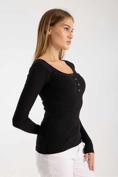 G-FOX Women's Patchwork Snap Fit Ribbed Camisole Long Sleeve Cotton Blouse – Stretchy and Comfortable Fit 3001