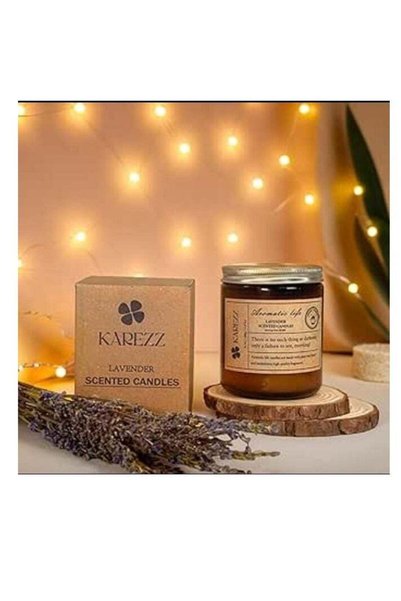 Generic KAREZZ Lavender Scented Candles 100g. Plant Wax Based, Eco Friendly A...