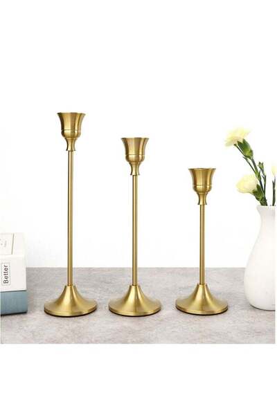 Generic Candle Holder Set of 3 Metal Candlestick Holders Taper Candle Holders...
