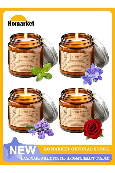 Generic HomarKet 4 Pack Candles for Home Scented, Lavender Candles Set, Aromatherapy Jar Candles for Home,8