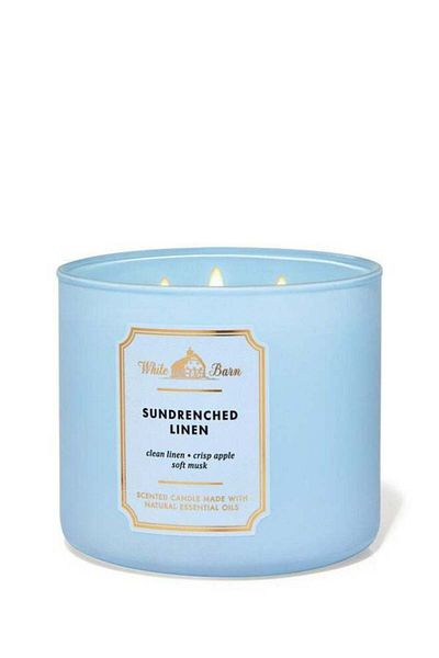 Generic Bath & Body Works Sun-Drenched Linen 3-Wick Candle 411g