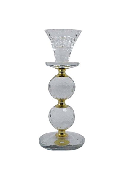 Generic Crystal Candlestick Gold 15cm