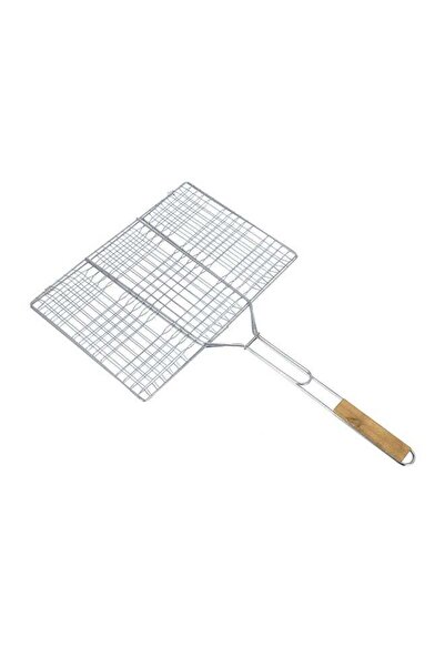 ROYALFORD Chromium Plated Iron BBQ Grill For Indoor & Outdoor Silver/Brown 30...