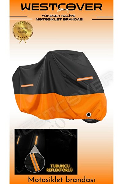 WestCover حقيبة خلفية متوافقة مع بي إم دبليو آر 1100 آر تي (برتقالي-أسود) مع قماش عاكس للدراجات النارية، غطاء