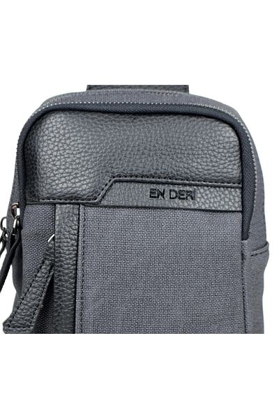 en deri Men's Black Multi-Compartment Daily Cross Strap Shoulder Bag