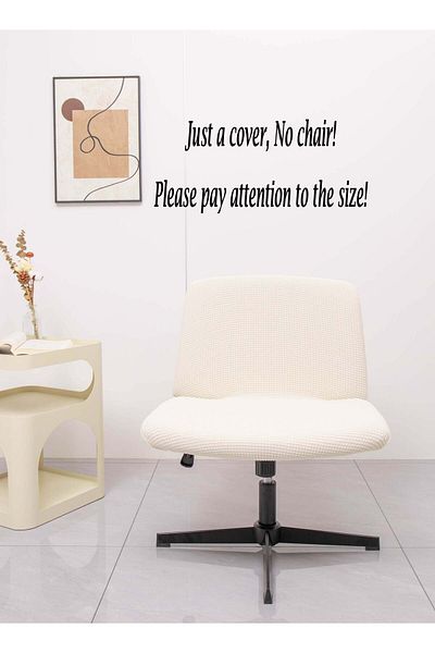 Generic Waterproof Armless Chair Slipcover Stretch Criss Cross Slip Cover Accent Chair Covers Jacquard Wide