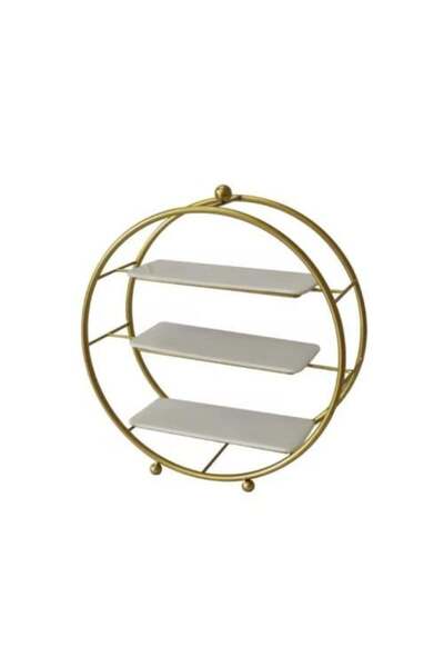 ALBAGSHI Serving Tray with Three-Tier Circular Plate Holder