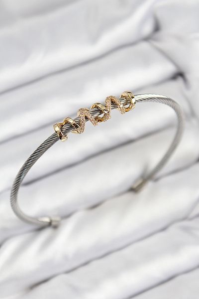 Clariss 316L Steel Zircon Stone Model Gold and Silver Color Women's Bracelet