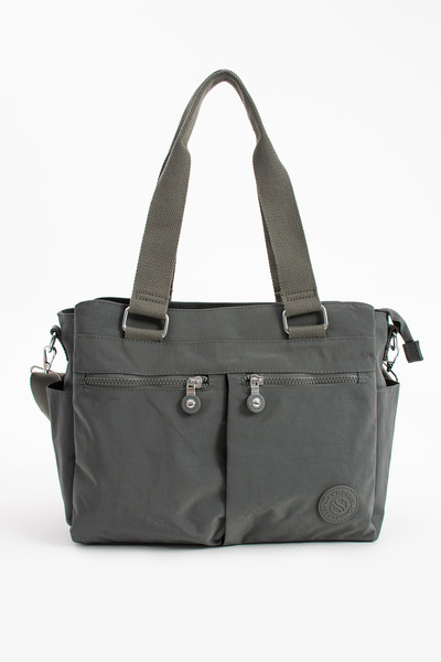 Çanta Trend Model Women's Large Size Multi-Compartment Waterproof Crinkle Fabric Crossbody and Shoulder Strap Bag