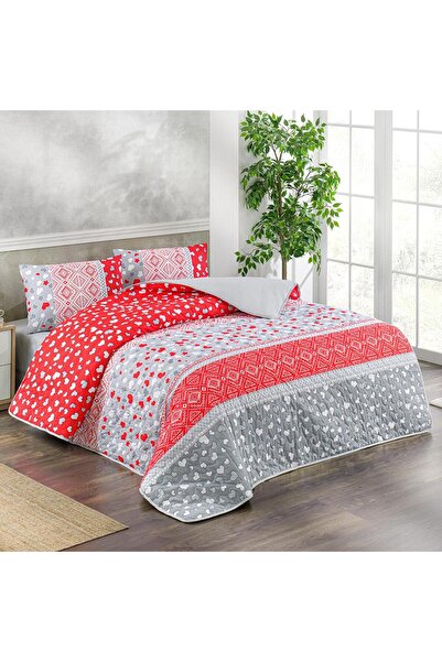 Kristal Σετ Παπλωματοθήκης Διπλό Καπιτονέ Αμούρ Κόκκινο