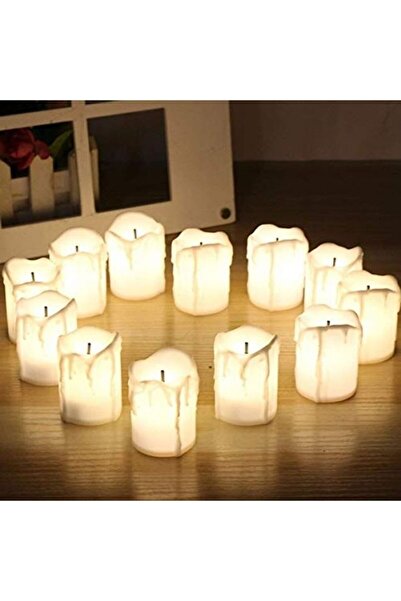 Generic 12-Pieces LED Battery Operated Pillar Candle Warm White