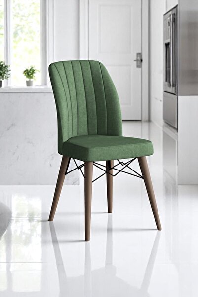 KUMS MOBİLYA Karegold Sandalye – Modern Tasarım, Gürgen Ayaklı, Nubuk Kumaş