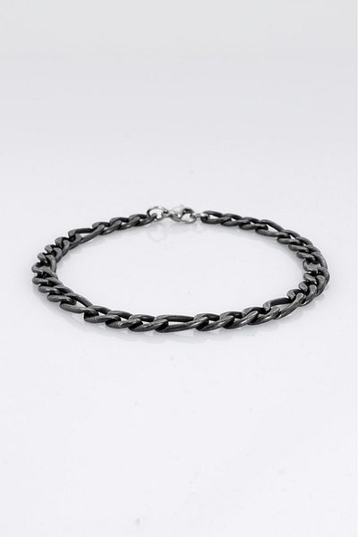 UKHWD SUPPLY 6mm Steel Black Vintage Design Steel Men's Bracelet