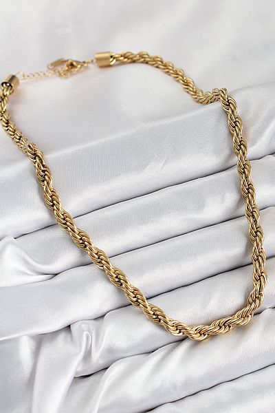 Clariss 316L Steel Twist Model Gold Color Women's Necklace