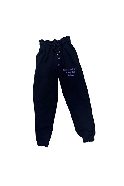 KESKİN BEBE Black Girl's Sweatpants Compact Fabric