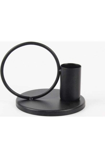 Generic Rod Wax Tray Candlestick Black 10cm