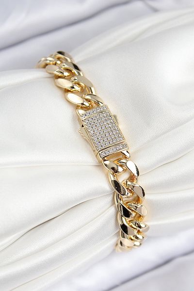 Clariss Vip Brass Zircon Stone Cuba Model Gold Color Women's Bracelet