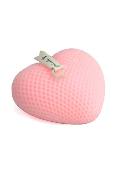Generic Heart Shape Scented Candle White Peach/Uneven Textured Surface Candle...
