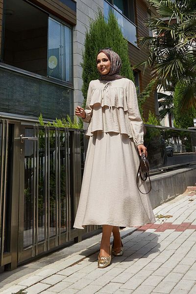 EBRUTESETTÜR Double Suit with Flywheel Detailed Skirt