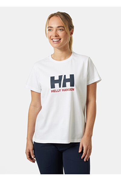 Helly Hansen Hha.54593_Helly Hansen W Hh Logo T- White Crew Neck Regular Plain Women's T-Shirt