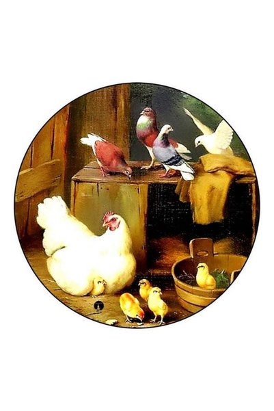 Generic Poultry Printed Fridge Magnet Brown/Beige/White 5.5cm