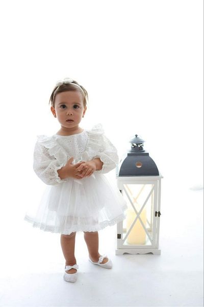 Le Mabelle Ecru Fisto Detailed Baby Girl Romper - Faye