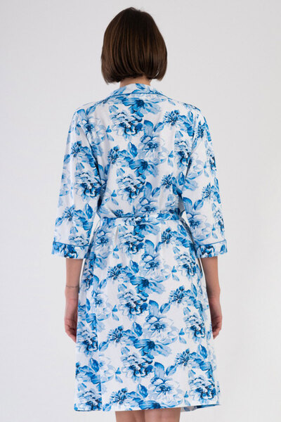 VİENETTA Cotton Women's 3/4 Sleeve Dressing Gown, 408421