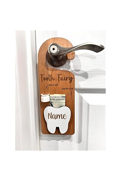 Generic شماعة خشبية على شكل جنية أسنان، 25.5 × 9.3 سم، ديكور غرفة الأطفال مع ...