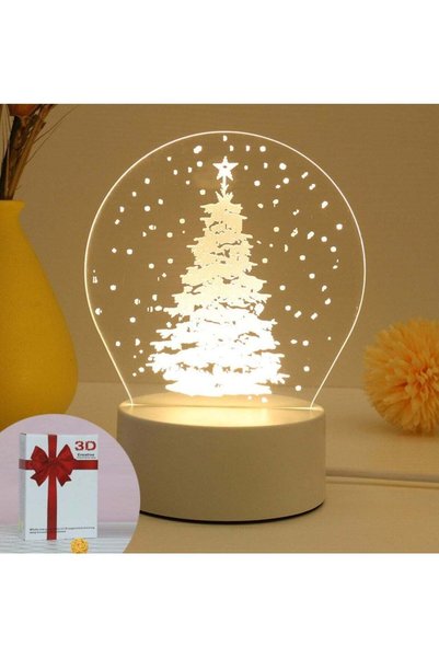 Generic Christmas Tree 3D LED Lamp White