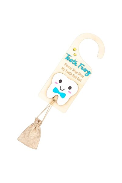 Generic حامل خشبي على شكل جنية أسنان مع جيب، 25 سم، ديكور غرفة الأطفال، حامل ...