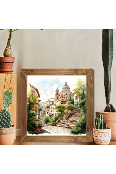 woodhomeworks tek parça gerçek ahşap çerçeveli mutfak dekor tablo kare